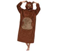 Felpa Plaid con Cappuccio Animale Coperta Portatile Unisex Coperta Indossabile Donna Oversize Plaid con Maniche Uomo, Stile: 3., Taglia unica