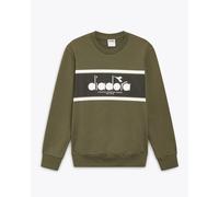 Felpa Pullover Girocollo UOMO Diadora Verde Fucile CREW LOGO Lifestyle