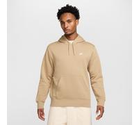 Felpa pullover in fleece con cappuccio Nike Club - Uomo - Marrone