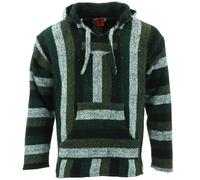 Felpa Pullover Verde Mix Recycled Mexican Baja Jerga Drug Rug