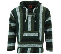 Felpa Pullover Verde Mix Recycled Mexican Baja Jerga Drug Rug