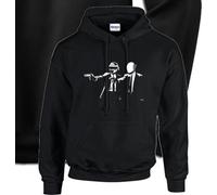 Felpa Pulp Fiction scena film pistole Daft punk nera con cappuccio o girocollo