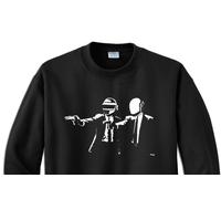 Felpa Pulp Fiction scena film pistole Daft punk nera con cappuccio o girocollo