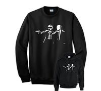 Felpa Pulp Fiction scena pistole daft punk nera film con cappuccio o senza
