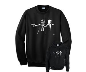 Felpa Pulp Fiction scena pistole daft punk nera film con cappuccio o senza