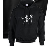 Felpa Pulp Fiction scena pistole tarantino nera film con cappuccio o girocollo