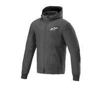 Alpinestars Radium Tech Felpa con cappuccio e zip da moto, nero-bianco, taglia 2XL per maschi