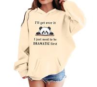 Felpa Ragazza 16 Anni - con Cappuccio A Maniche Lunghe con Stampa Foderata in Morbido Pile per Giocare E Indossare Tutti I Giorni Taglie per in Vari Graziosi (Beige 13-14 Years)