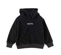 Felpa Ragazza con Cappuccio Felpe Invernali Bambina con Stampa Lettera Felpa Invernale Calda Ampia Felpe Maniche Lunghe Carina Hoodie Y2k Pullover Autunno Casual Moda per 2-7 Anni (Black, 5-6 Years)