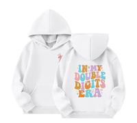 Felpa Ragazzo 11 Anni - Giacca Sportiva con Cappuccio E Tasca Pullover con Cappuccio Atletico per E nella Mia di Compleanno A Doppia Cifra con Tasca (White 11-12Years)