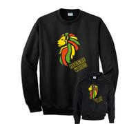 Felpa REGGAE VIBES con cappuccio senza cappuccio nera rasta lion of judah marley