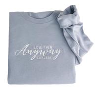 Felpa ricamata personalizzata Love Them Anyway Luke 23 34, girocollo da donna, maglietta con Gesù, camicia cristiana, felpa con cappuccio Faith, pullover casual, maglietta, 19