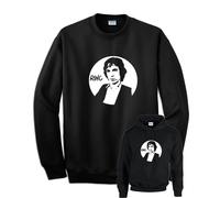 Felpa Rino Gaetano Nera Volto Musica cantante Cappuccio o Girocollo Felpata