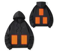 Felpa Riscaldata con Zip per Uomo Donna con Cappuccio 5 Zone di Riscaldamento Giacca Elettrico Riscaldato Invernale Uomos per Attività all'aperto e Campeggio Lavabile in Lavatrice Giaccas Tinta Unita