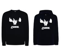 Felpa Robert Smith Nera Cappuccio o Girocollo rock new weve cure dark anni 80