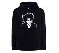 Felpa Robert Smith nera con cappuccio o girocollo cantante cure dark anni 80 90