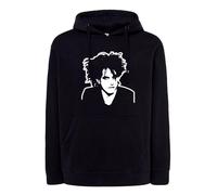 Felpa Robert Smith nera con cappuccio o girocollo cantante cure unisex anni 80