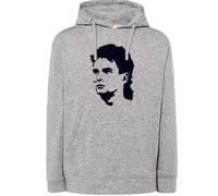 Felpa Roberto Baggio volto grigia girocollo e con cappuccio calcio anni 90