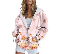 Felpa Rosa con Zip Felpa Blu Donna con Zip Felpe Oversize Coperta Cappuccio Pile Bianca Leggera Cotone Primavera Senza Offerta Le Orecchie Fitness Nere Invernale Rosa Caldo Azzurro Giallo