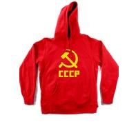 Felpa Rossa CCCP falce e martello cappuccio Russia vintage comunista felpata