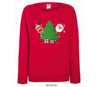 FELPA ROSSA LEGGERA UOMO_DONNA FRUIT OF THE LOOM PER IL TUO NATALE: ALBERO