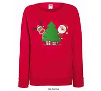 FELPA ROSSA LEGGERA UOMO_DONNA FRUIT OF THE LOOM PER IL TUO NATALE: ALBERO