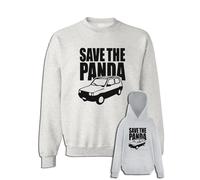 Felpa save the Panda grigia unisex con o cappuccio o girocollo auto motori 4x4