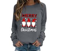 Felpa senza cappuccio da donna autunno inverno stampa natalizia felpa a maniche lunghe pullover casual confortevole vestibilità ampia tunica top felpe per le donne Uk felpe con cappuccio da donna