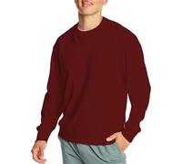 Felpa senza cappuccio, da uomo, a maniche lunghe, a maniche lunghe, per il tempo libero, sport, fitness, attività all'aria aperta, stile casual, Rosa caldo, 4XL
