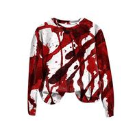 Felpa Senza Cappuccio Donna, Felpe Halloween Donna Tema Fantasma Pullover Top Moda Stampa Grafica Manica Lunga Casual Girocollo Leggere Confortevole Felpa Elegante Donna per Lo Sport