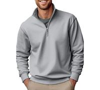 Felpa Senza Cappuccio Felpa Uomo con Mezza Zip a Maniche Lunghe con Collo Alto Felpe da Lavoro Maglie Hoodies Sweatshirt Pullover Tops Felpa da Uomo, Felpa Senza Cappuccio Classica