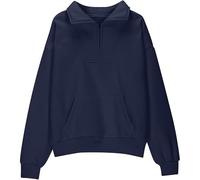 Felpa Senza Cappuccio per Ragazza,Sweatshirt Calda Sportswear a Maniche Lunghe Felpe Casual E Comode Solid Color/Print Comfort Calore alla Autunno Inverno