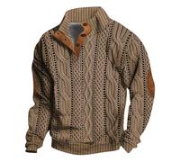 Felpa senza Cappuccio Uomo Taglie Forti Sweatshirt Outdoor Cappotti Stampa con Bottoni Calda Comodo Autunno Inverno Loungewear Larghi Classic Jacket Vintage Comodi Abbigliamento Leggeri Sportivo