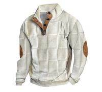 Felpa senza Cappuccio Uomo Taglie Forti Sweatshirt Outdoor Cappotti Stampa con Bottoni Calda Comodo Autunno Inverno Loungewear Larghi Classic Jacket Vintage Comodi Abbigliamento Leggeri Sportivo