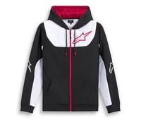 Alpinestars Sessions V3 Felpa con cappuccio e zip, nero-bianco-rosso, taglia 2XL