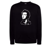 Felpa Sid Vicious punk nera girocollo e con cappuccio musica bassista pistols