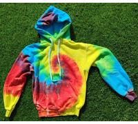 Felpa Spirale Rainbow Arcobaleno Tie Dye tinta a mano uomo donna