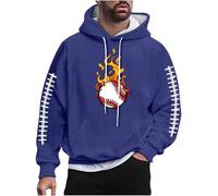 Felpa Sportiva Camicetta Uomo Baseball Incendio Stampa Pullover a Maniche Lunghe Hoodie Collo Rotondo Felpe Autunno Inverno Maglione Taglie Forti Felpa alla Moda Stile vestibilità Ampia Semplice