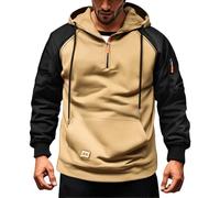 Felpa sportiva da uomo con mezza zip patchwork da uomo con mezza zip felpa con cappuccio sportiva calda felpa comoda tuta felpa da campeggio maglione multi tasca felpe con cappuccio casual da