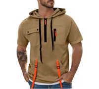 Felpa sportiva da uomo oversize con zip a quarto tinta unita felpe con colletto alla coreana pullover maglione top con tasche maglione in cotone pullover felpa per escursioni all'aperto campeggio