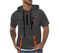 Felpa sportiva da uomo oversize con zip a quarto tinta unita felpe con colletto alla coreana pullover maglione top con tasche maglione in cotone pullover felpa per escursioni all'aperto campeggio