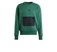 Felpa Sportiva pullover UOMO Adidas City Escape Fleece Crew Verde Bottiglia