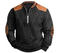Felpa Sportiva Senza Cappuccio da Uomo Comoda Eleganti Pullover Tops Hoodie Vintage Moda Giacche Sportive Tinta Unita Invernale Lavoro per Le Mezze Stagioni
