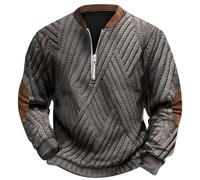 Felpa Sportiva Senza Cappuccio da Uomo Comoda Eleganti Pullover Tops Hoodie Vintage Moda Giacche Sportive Tinta Unita Invernale Lavoro per Le Mezze Stagioni