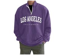 Felpa Sportiva Senza Cappuccio da Uomo Traspirante Felpe Outdoor Cappotto Sportivo Vintage Moda Pullover Eleganti Cardigan Giacca Casual Morbido Capo Basic per Autunno