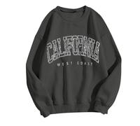 Felpa Stampa Felpa con Cappuccio Sportiva a Maniche Lunghe con Stampa di Lettere Allentate alla Moda da Donna Adesivi per Giubbotto Piumini (Black, S)