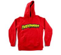 FELPA stampa Hulkamania riproduzione maglia Hulk Hogan Rossa con cappuccio 80 90