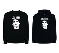 Felpa stampa LOU REED velvet underground nera con cappuccio o senza musica rock