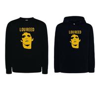 Felpa stampa LOU REED velvet underground nera con cappuccio o senza rock punk