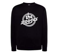 Felpa STOOGES iggy pop band rock punk nera girocollo e con cappuccio disco